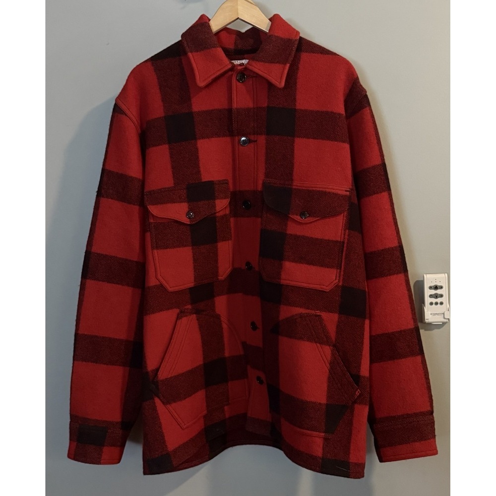 CC Filson Jacket‎ Mackinaw Hunter Buffalo Plaid Virgin Wool Vtg USA Style 85 44